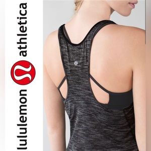 Lululemon What The Sport Singlet Heathered Black Tank Top